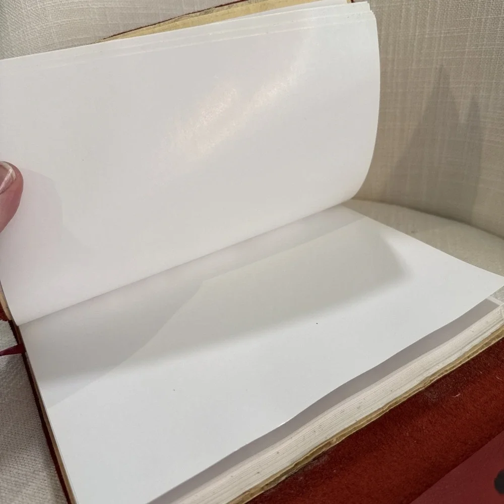 9x5 Inch sketchbook Leather blank page diary Leather diary for travel Leaf Print